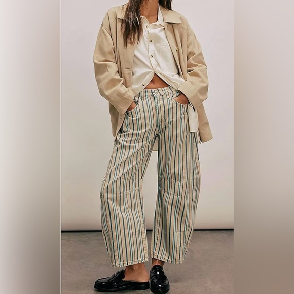 Loveimgs Denim - Loveimgs Women's Boyfriend Baggy Barrel Stripe Jeans Size Small (US 4-6) NWT